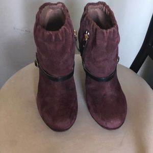 Worn Once, Like New Booties in Burgundy color